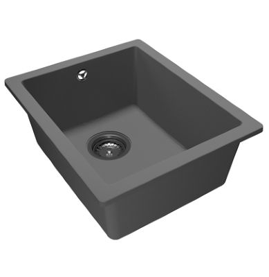 GRANMASTER COMO 90 UNDERMOUNTED/INSET/FLUSH MOUNTED TITAN GREY QUARTZ  SINGLE BOWL SINK, GRA0067